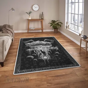 Tree Of Life Yggdrasil And Axe Viking Area Rug