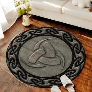 Triple Horn of Odin Round Carpet | Viking Round Carpet