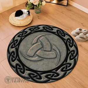 Triple Horn of Odin Round Carpet | Viking Round Carpet