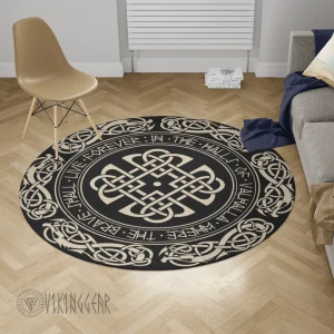 Valhalla Where The Brave Shall Live Forever - Viking Round Carpet