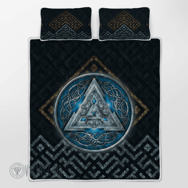 Valknut Norse Symbol Viking Quilt Set