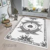 Valknut Symbol And Raven White Viking Area Rug