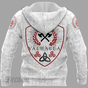 Valknut Until Valhalla White Viking Hoodie