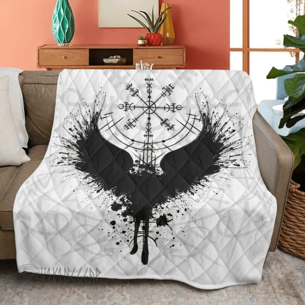 Vegvisir And Raven Viking - Viking Quilt