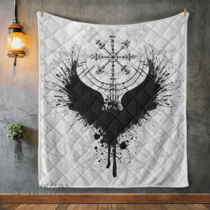 Vegvisir And Raven Viking - Viking Quilt