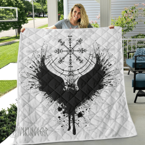 Vegvisir And Raven Viking - Viking Quilt