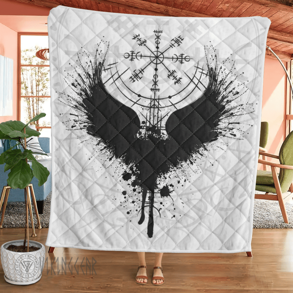 Vegvisir And Raven Viking - Viking Quilt