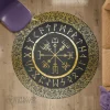 Vegvisir And Rune - Viking Round Carpet