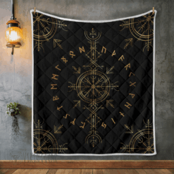 Vegvisir And Runic - Viking Quilt