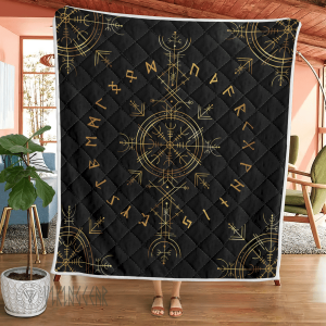 Vegvisir And Runic - Viking Quilt