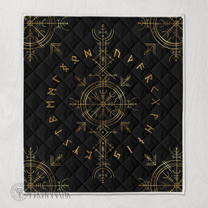 Vegvisir And Runic - Viking Quilt