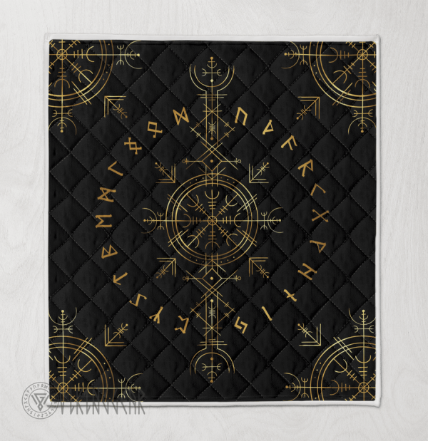 Vegvisir And Runic - Viking Quilt