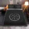 Vegvisir And Runic Viking Quilt Set Vintage Style