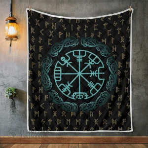 Vegvisir And Runic Viking - Viking Quilt