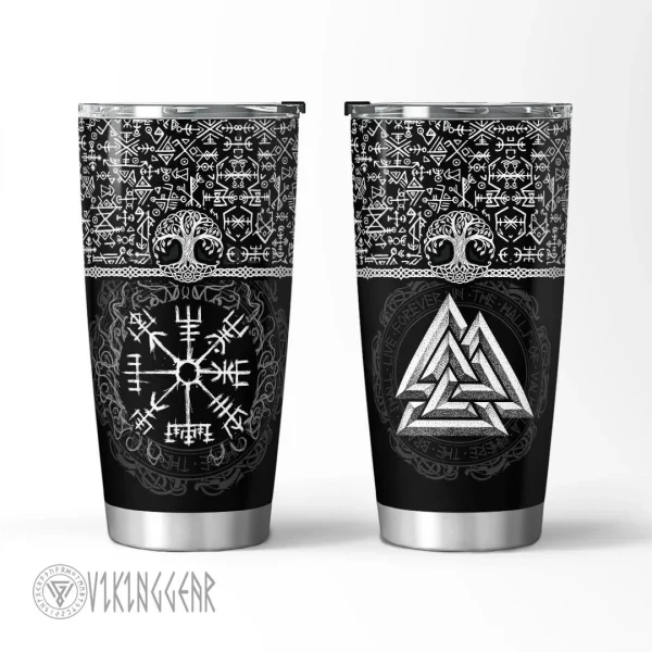 Vegvisir And Valknut - Viking Tumbler