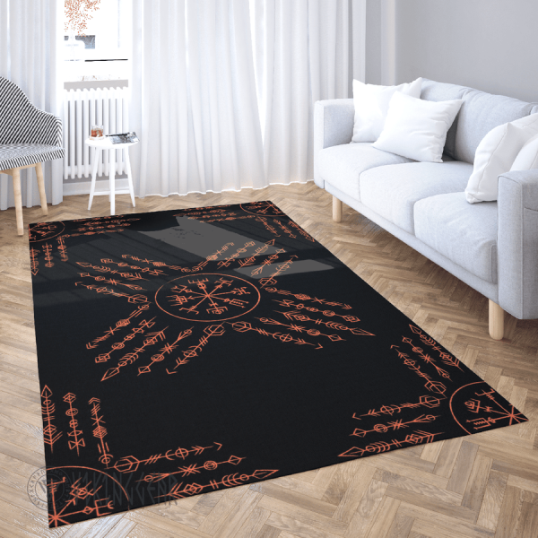 Vegvisir Norse Symbol Viking Area Rug