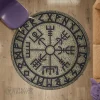 Vegvisir Rock Rune - Viking Round Carpet