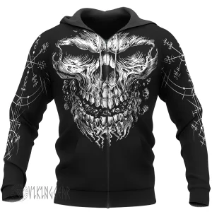 Vegvisir Skull Viking Hoodie For Men