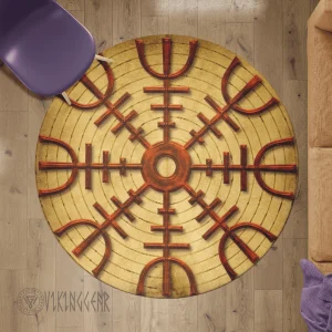 Vegvisir Symbol - Viking Round Carpet