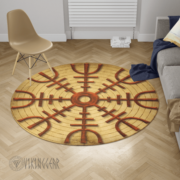 Vegvisir Symbol - Viking Round Carpet