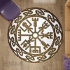 Vegvisir With Pattern - Viking Round Carpet