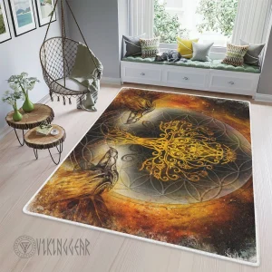 Viking Area Rug Tree Of Life And Ravens Art