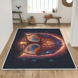 Viking Area Rug Yggdrasil Norse Mythology In Sunlight