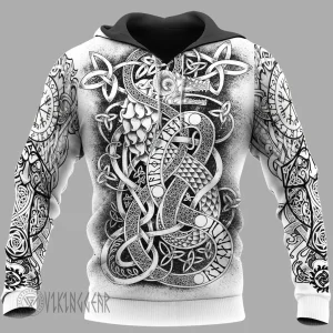 Viking Art Jormungandr Viking Hoodie White