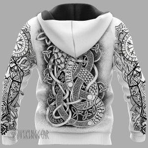 Viking Art Jormungandr Viking Hoodie White