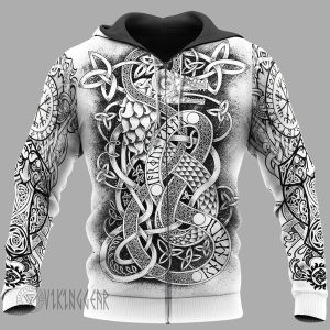 Viking Art Jormungandr Viking Hoodie White