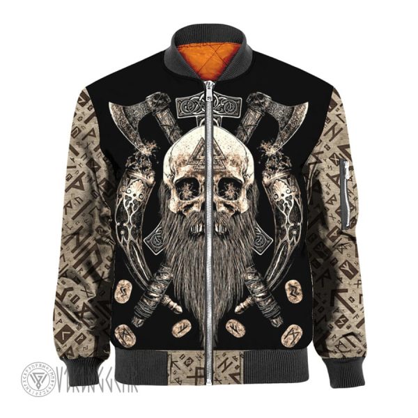 Viking Beard Skull Jacket | Viking Bomber Jacket