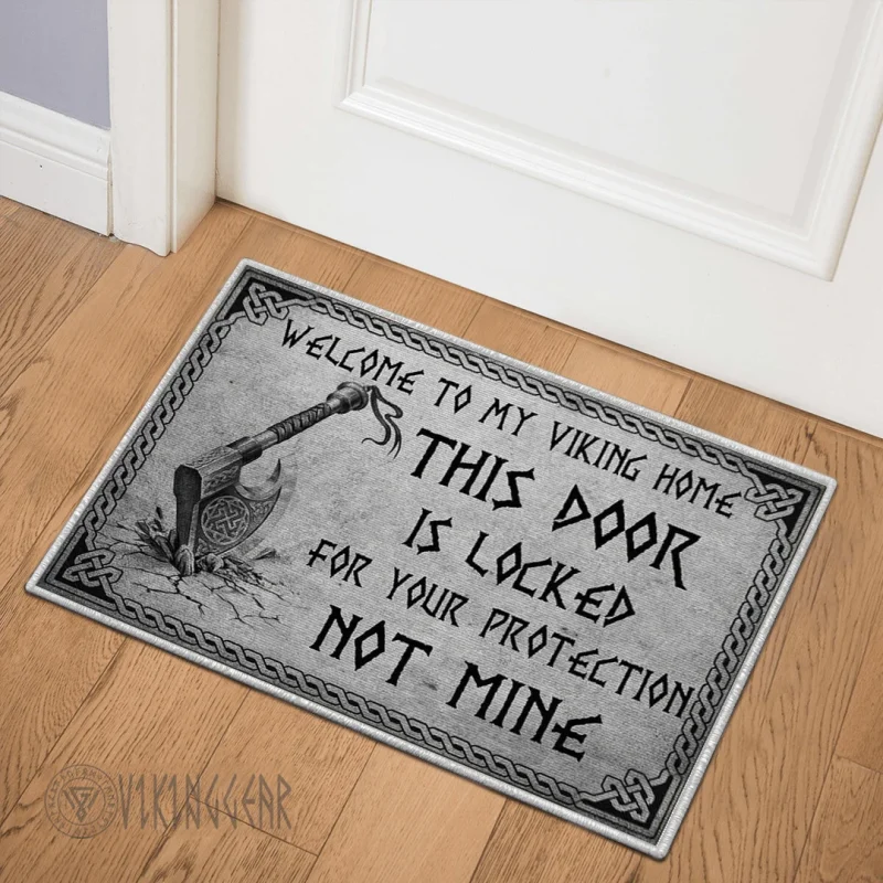 Welcome Protection Viking Doormat Welcome To My Viking Home This Door Is Locked For Your ...