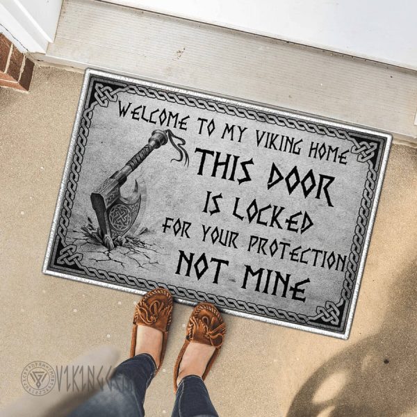 Viking Doormat Welcome To My Viking Home This Door Is Locked For Your Protection Not Mine