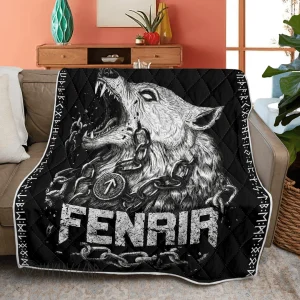 Viking Fenrir And Rune - Viking Quilt