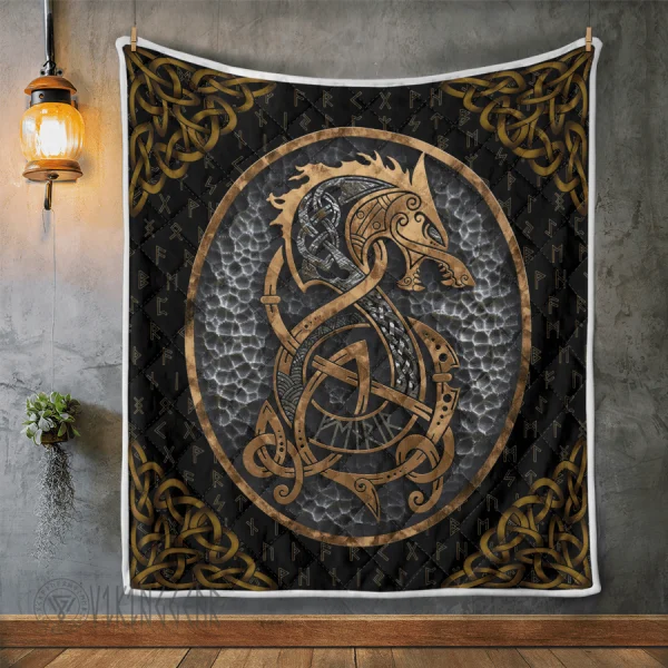 Viking Fenrir And Rune - Viking Quilt