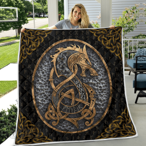 Viking Fenrir And Rune - Viking Quilt