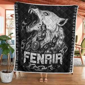 Viking Fenrir And Rune - Viking Quilt