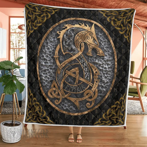 Viking Fenrir And Rune - Viking Quilt