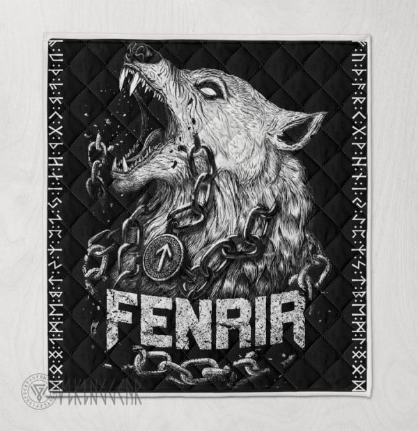 Viking Fenrir And Rune - Viking Quilt