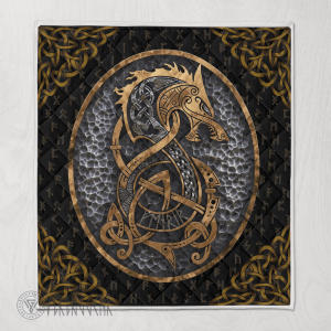 Viking Fenrir And Rune - Viking Quilt