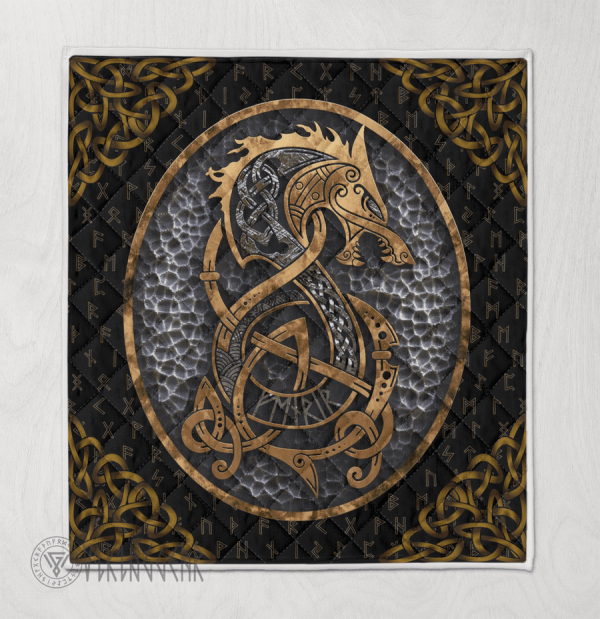 Viking Fenrir And Rune - Viking Quilt