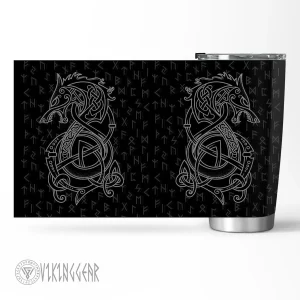 Viking Fenrir With Rune - Viking Tumbler