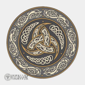 Viking Odin Triple Horn Round Carpet | Viking Round Carpet