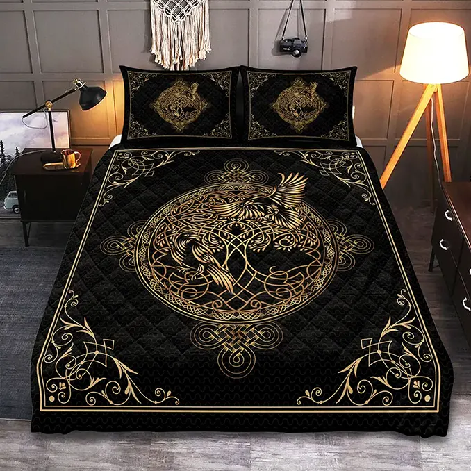 10 Viking Symbols and Their Meanings Viking Quilt Bedding Set Celtic Tree of Life with Raven