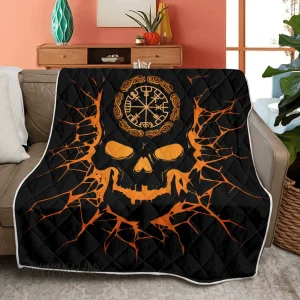 Viking Quilt Skull With Vegvisir