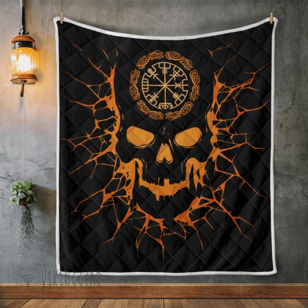 Viking Quilt Skull With Vegvisir