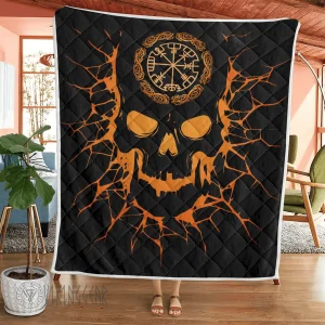 Viking Quilt Skull With Vegvisir