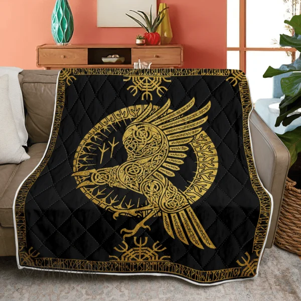 Viking Raven And Rune - Viking Quilt