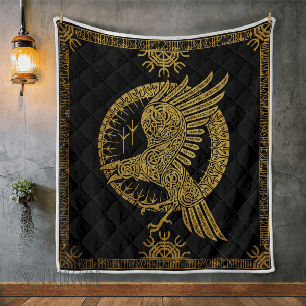 Viking Raven And Rune - Viking Quilt