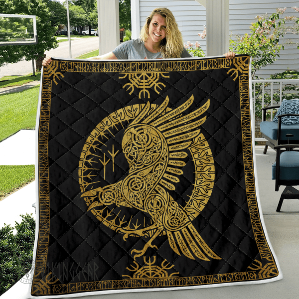 Viking Raven And Rune - Viking Quilt